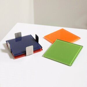 Page Goolrick for MoMA Glass Colorblock Coasters Set of 4 Modern Design